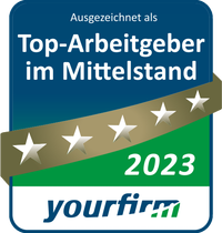 Siegel Top Arbeitgeber im Mittelstand 2022 von yourfirm